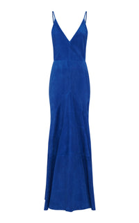 Brigita Dress in Cobalt Suede