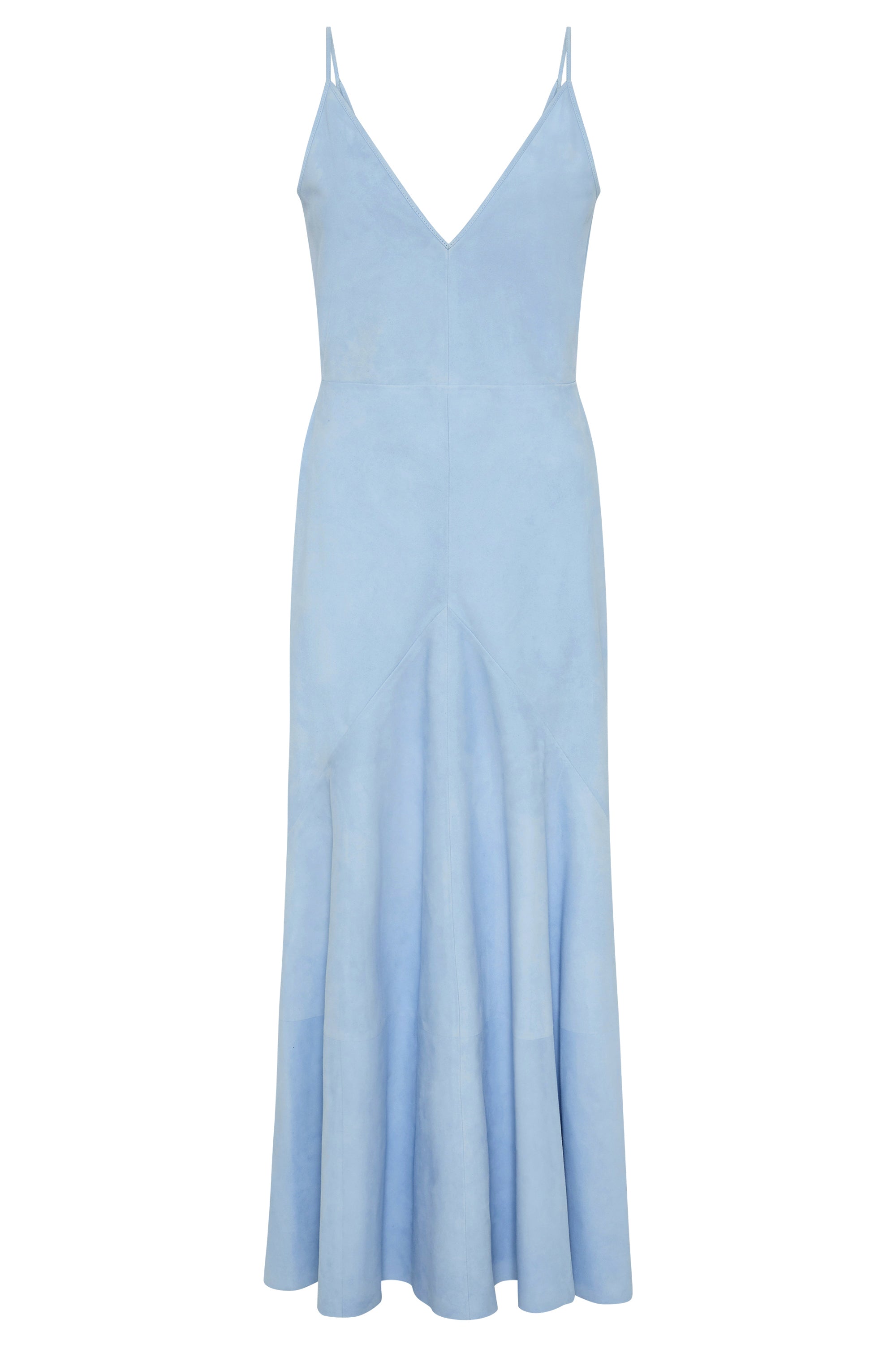 Brigita Slip Maxi Dress in Light Blue Suede  Gabriela Hearst