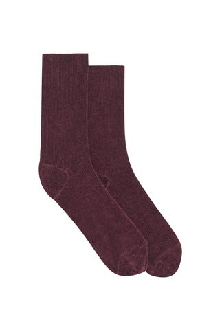 Brio Knit Socks in Plum Silk
