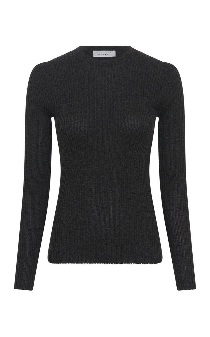 Browning Knit Sweater in Charcoal Cashmere Silk