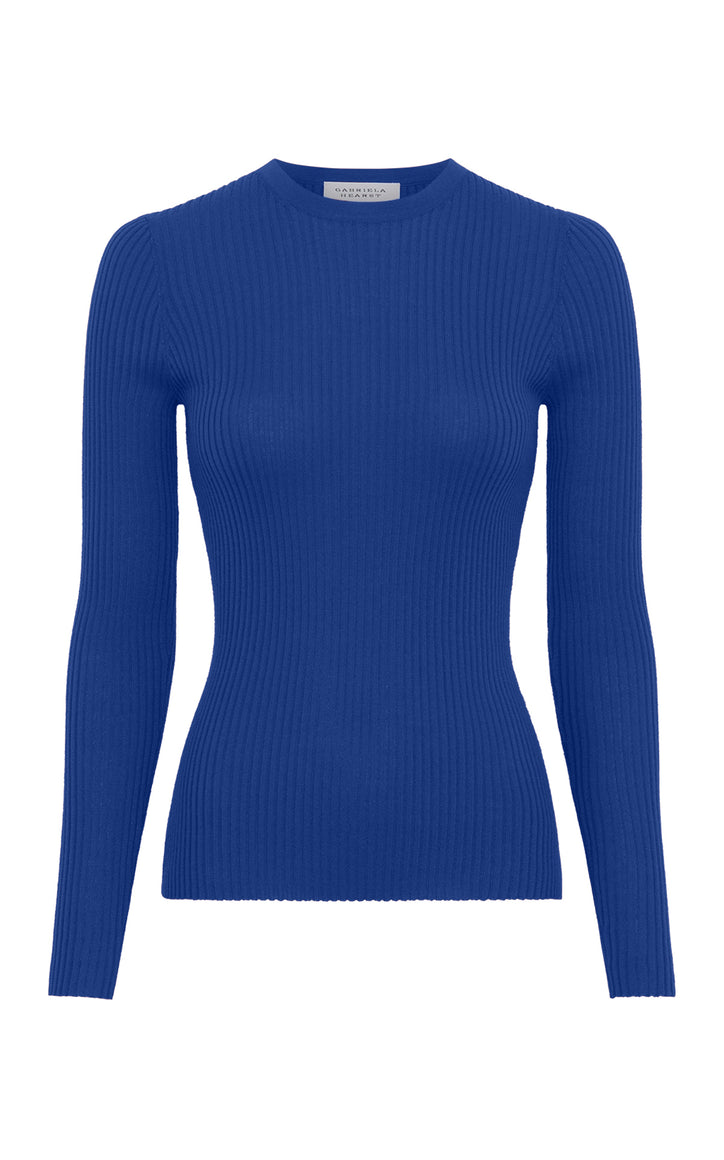 Browning Knit Sweater in Cobalt Cashmere Silk