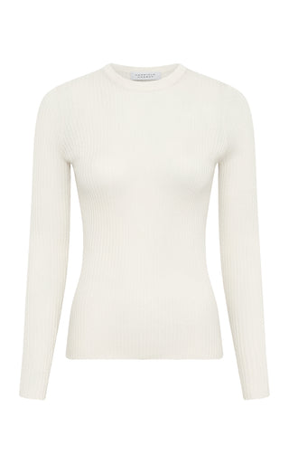 Browning Knit Sweater in Ivory Cashmere Silk