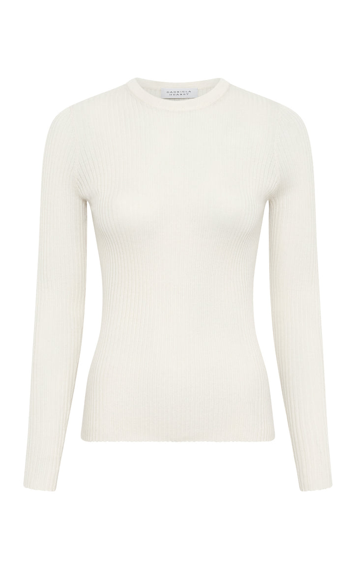 Browning Knit Sweater in Ivory Cashmere Silk