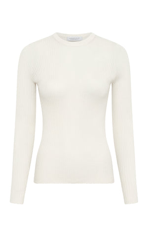 Browning Knit Sweater in Ivory Cashmere Silk