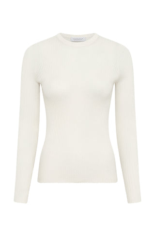 Browning Knit Sweater in Ivory Cashmere Silk