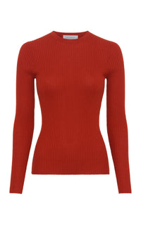 Browning Knit Sweater in Antelope Orange Cashmere Silk