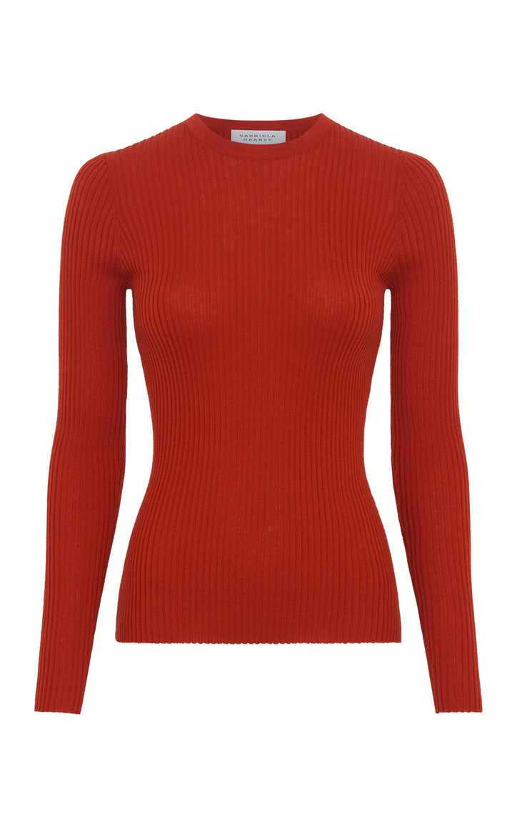 Browning Knit Sweater in Antelope Orange Cashmere Silk