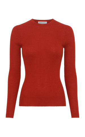 Browning Knit Sweater in Antelope Orange Cashmere Silk
