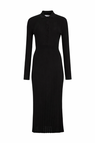 Black Cashmere Silk Ardor Knit Maxi Dress - Front View | Gabriela Hearst