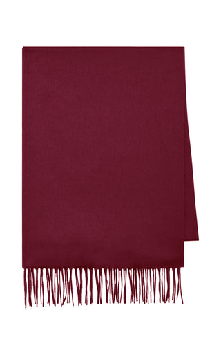 Blaine Fringe Scarf in Bordeaux Brushed Silk Cashmere