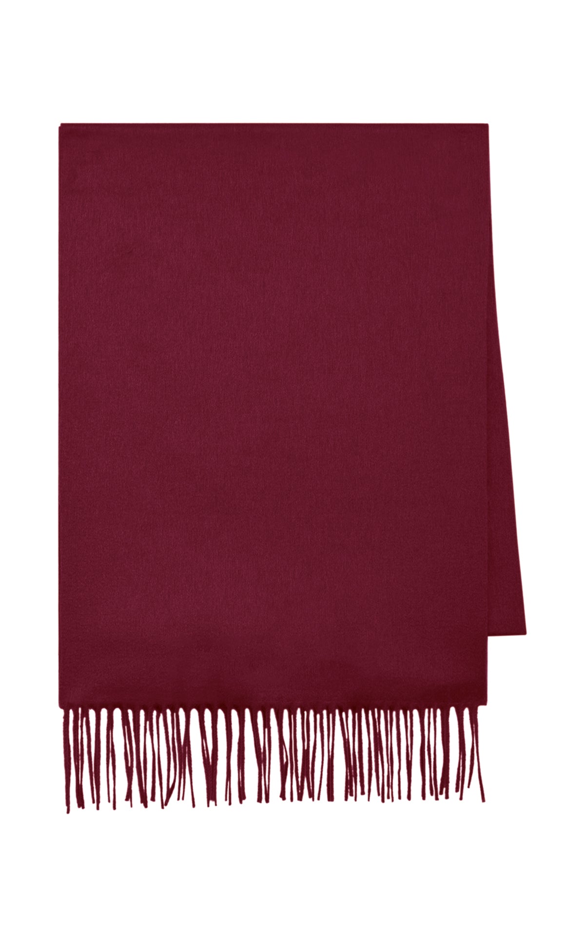 Blaine Fringe Scarf in Bordeaux Brushed Silk Cashmere