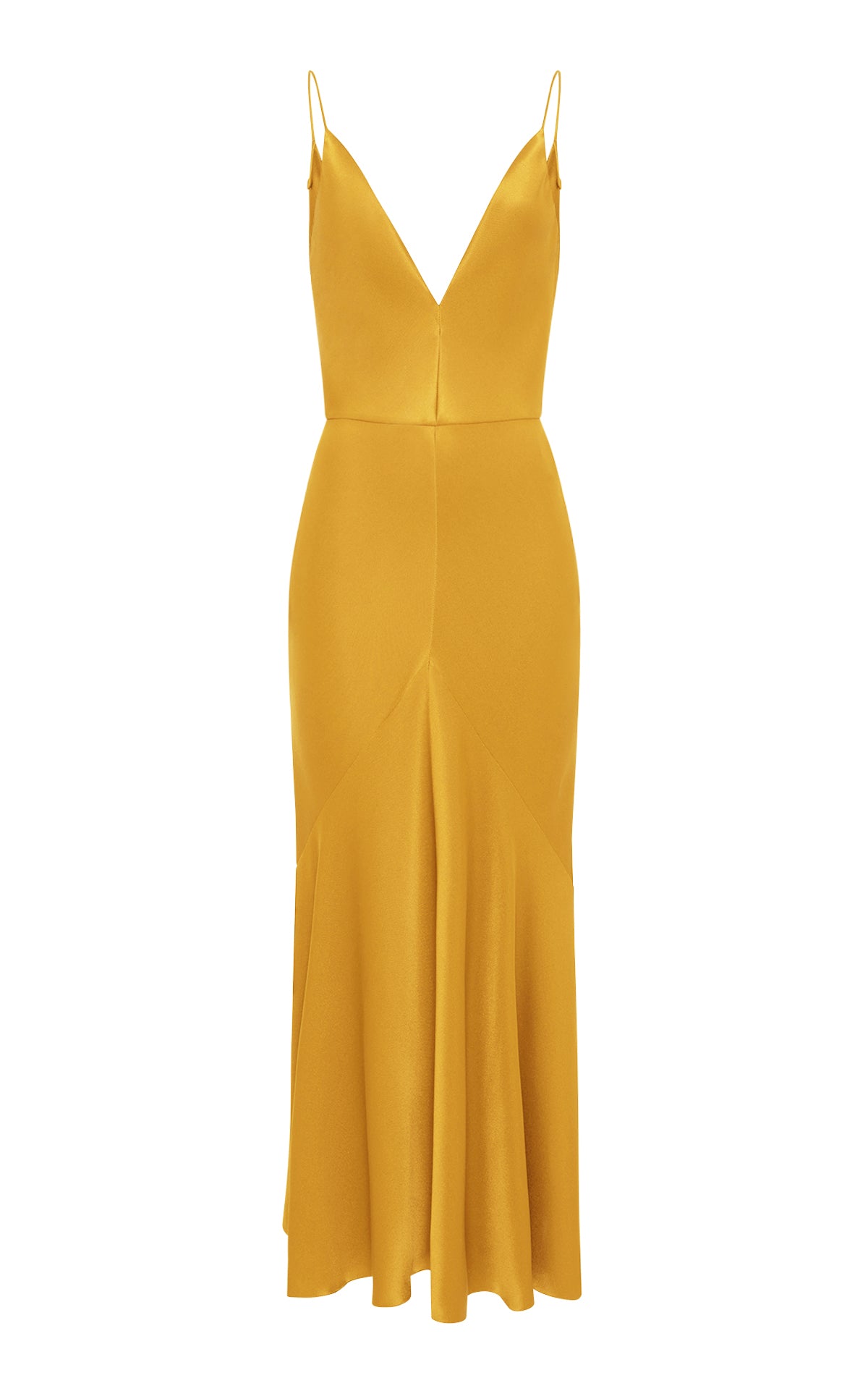 gold slip maxi dress Brigita Slip Maxi Dress in Golden Birch Silk Satin – Gabriela Hearst