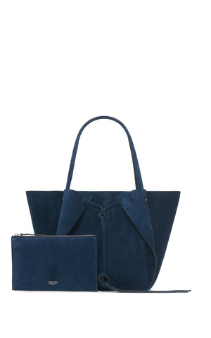 Marija Tote Bag in Navy Suede