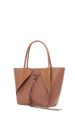 Cognac Nappa Leather Marija Tote Bag - Side Profile | Gabriela Hearst