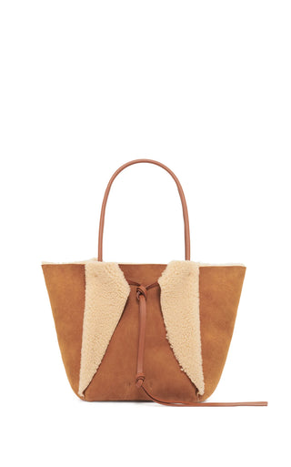 Cognac Shearling Marija Tote Bag - Front View | Gabriela Hearst