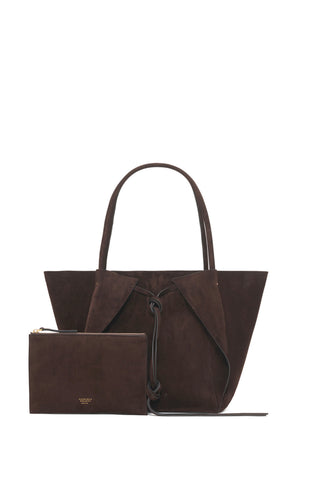 Marija Tote Bag in Chocolate Suede