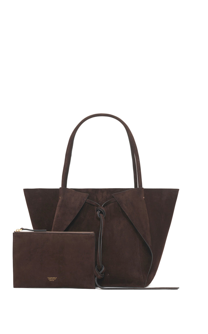 Marija Tote Bag in Dark Brown Suede
