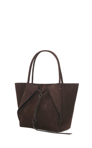 Chocolate Suede Marija Tote Bag - Side Profile | Gabriela Hearst