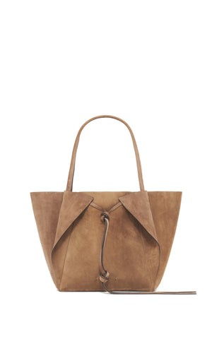 Marija Tote Bag in Dark Sand Suede