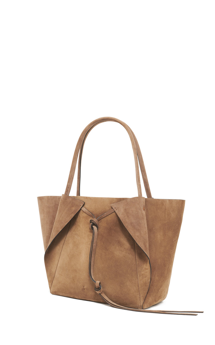 Marija Tote Bag in Dark Sand Suede