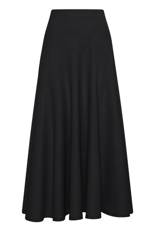 Cairan Knit Maxi Skirt in Black Merino Wool