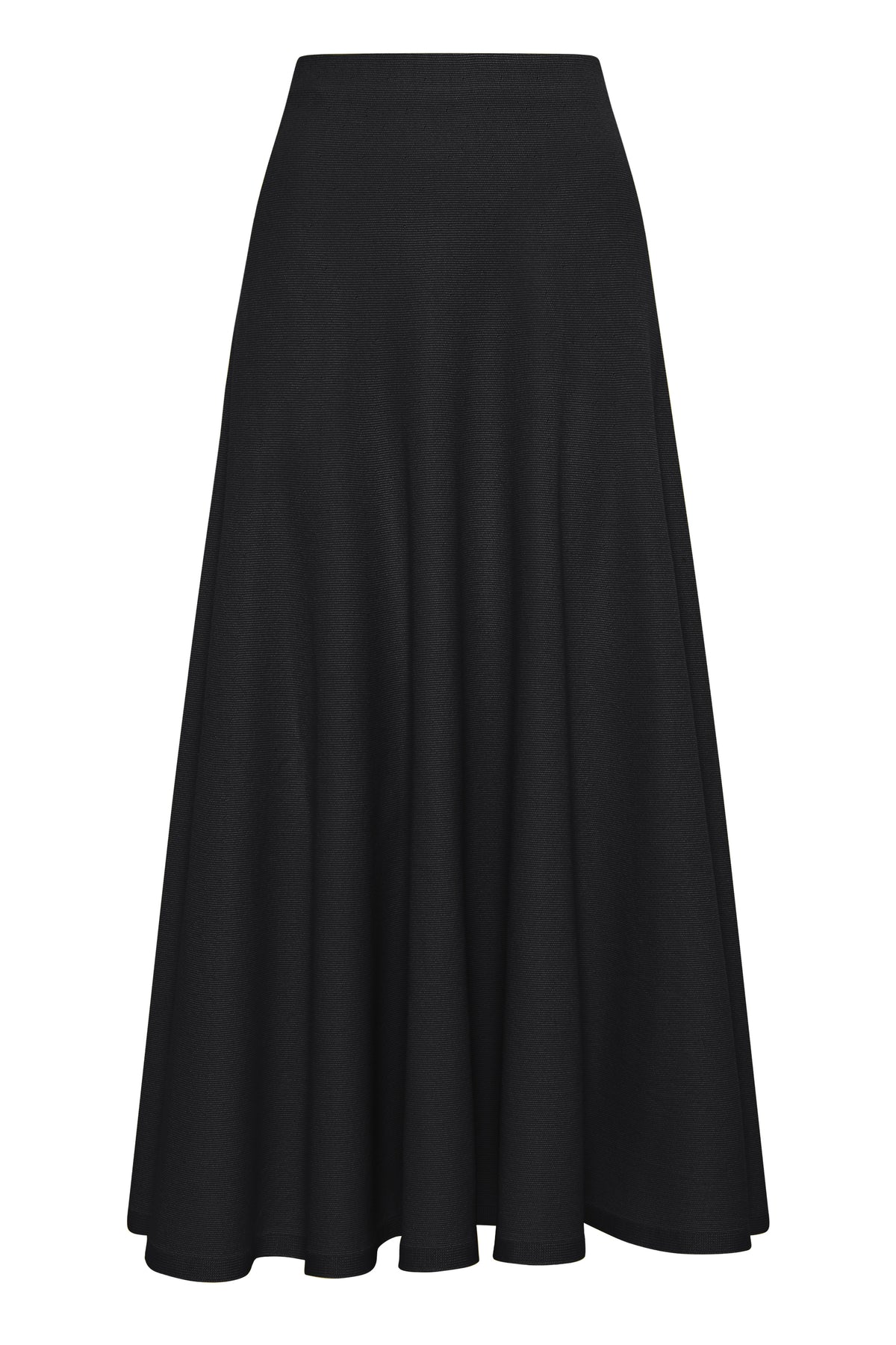 Cairan Knit Maxi Skirt in Black Merino Wool