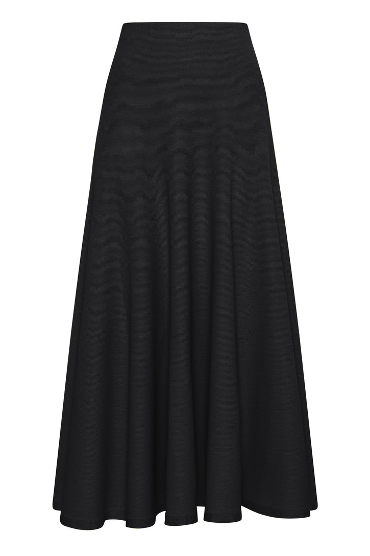 Cairan Knit Maxi Skirt in Black Merino Wool