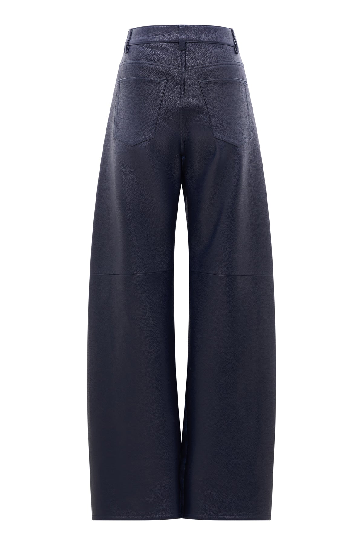 Lucian Jean in Indigo Blue Recycled Cotton Linen Denim & Textured Leather