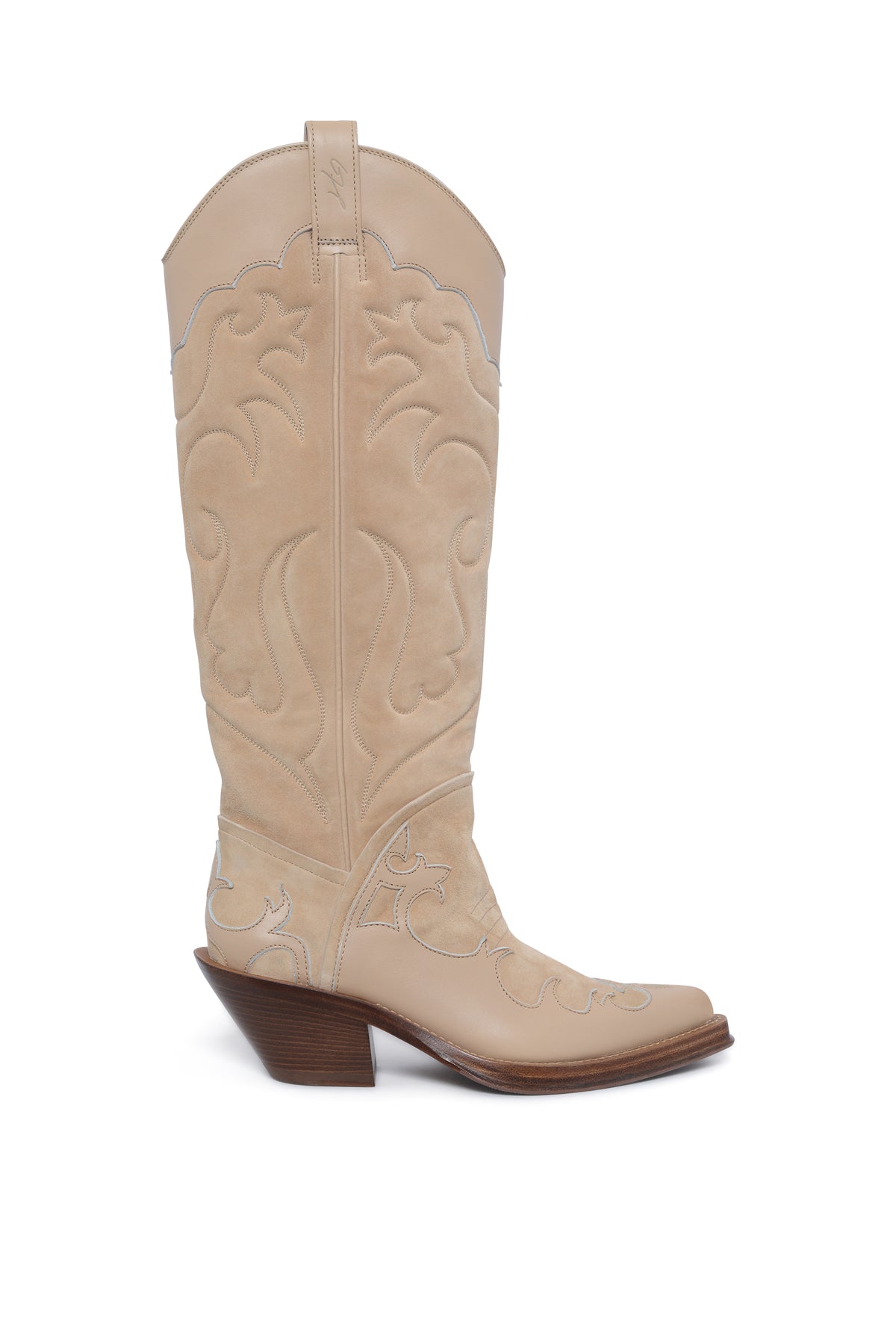 Capitana Cowboy Boot in Nude Suede