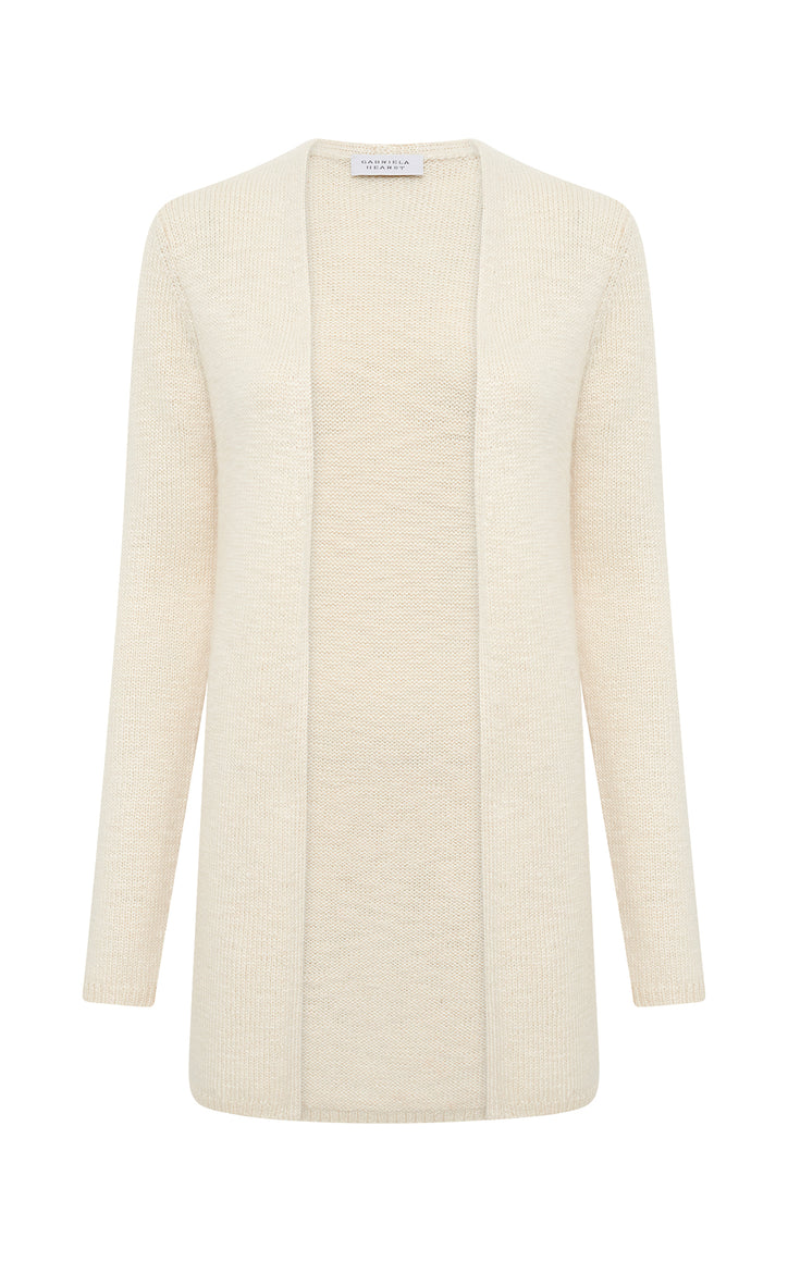 Jani Knit Cardigan in Ivory Cashmere