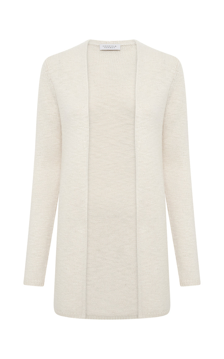 Jani Knit Cardigan in Ivory Cashmere