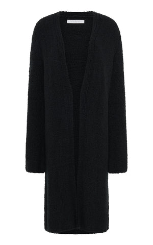 Uxia Knit Cardigan in Black Cashmere Boucle