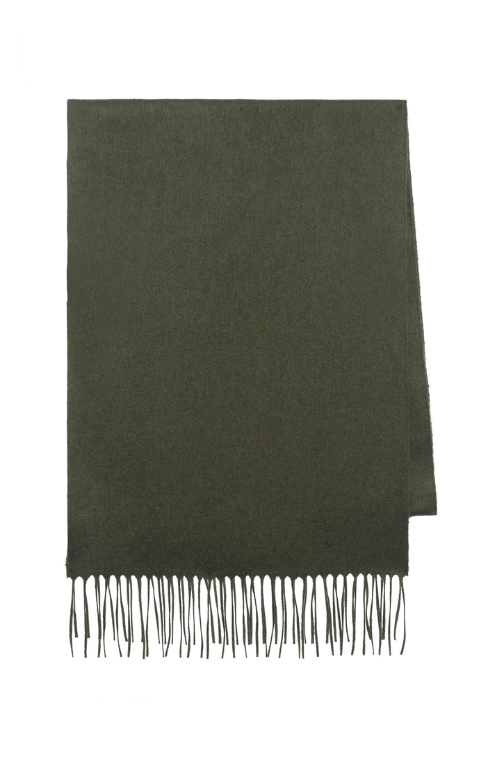 Blaine Scarf in Deep Olive Brushed Cashmere Silk