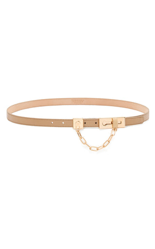 Nude Leather Lock Belt with Gold Hardware - Front View | Gabriela Hearst
