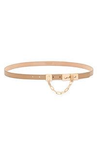 Lock Belt in Nude Leather