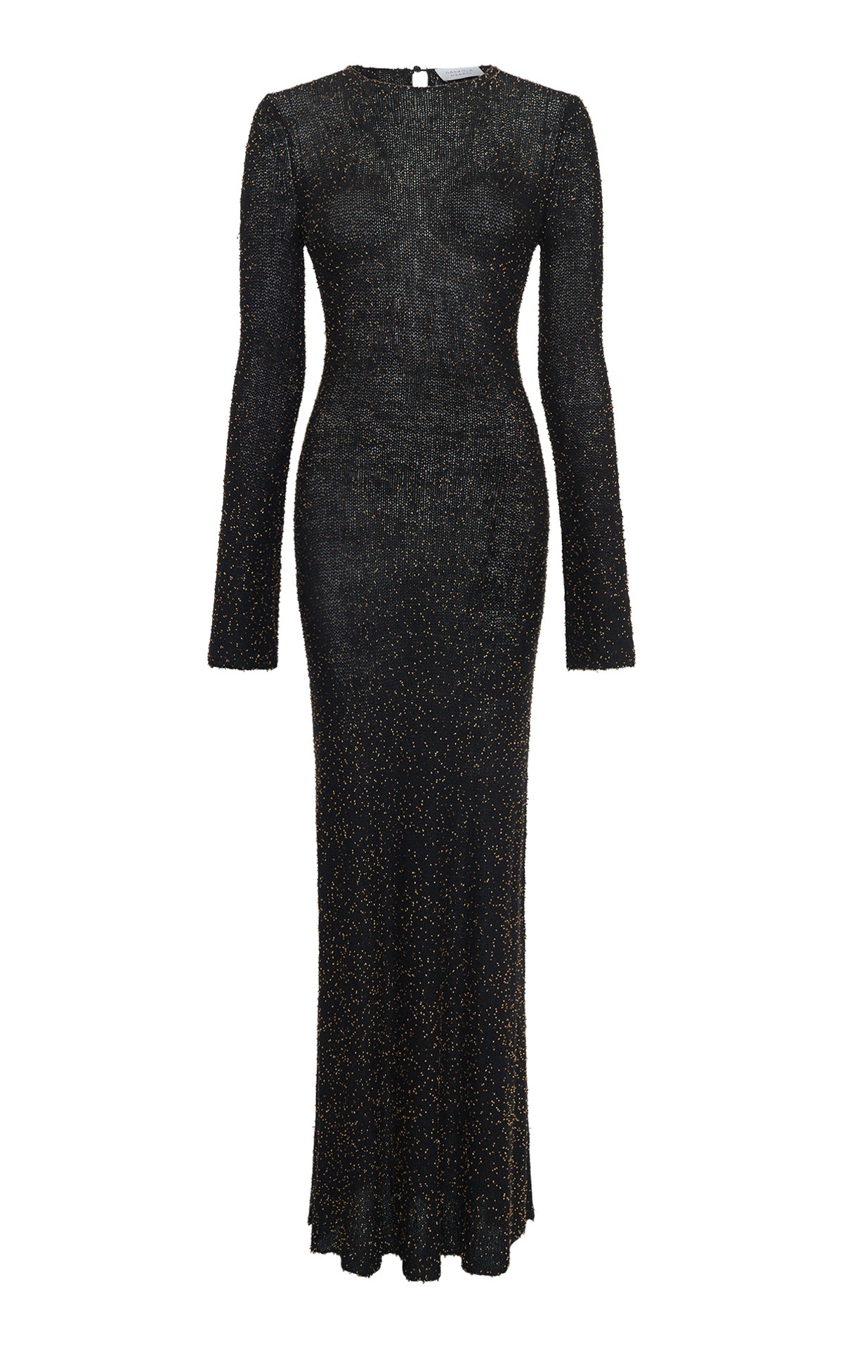 Chandra Knit Dress in Black & Gold Beaded Cashmere