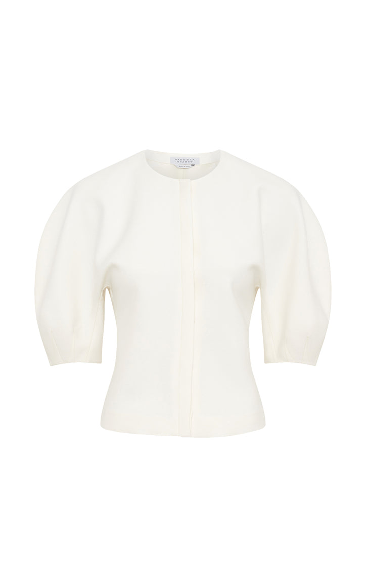 Waverly Top in Ivory Recycled Wool