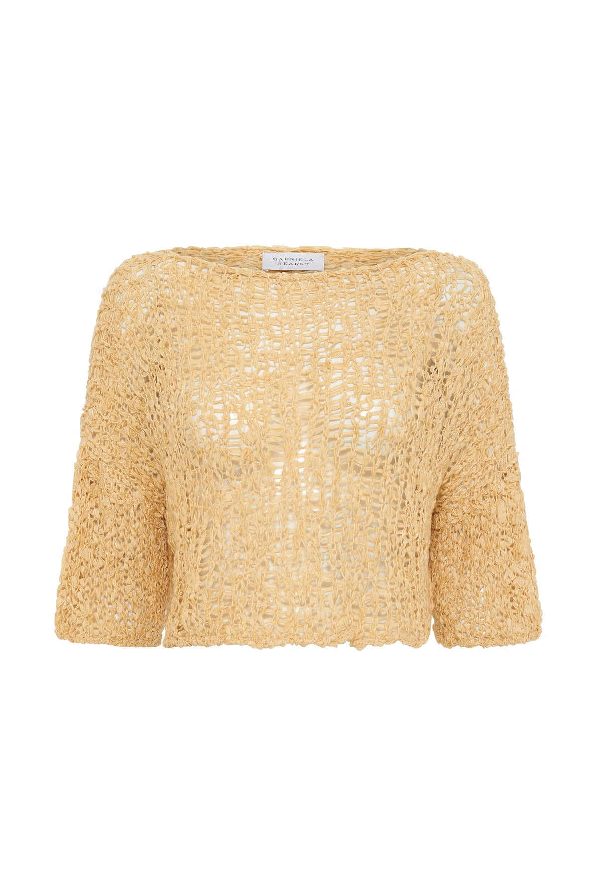 Chrysenta Knit Crop T-Shirt In Hay Silk Cashmere