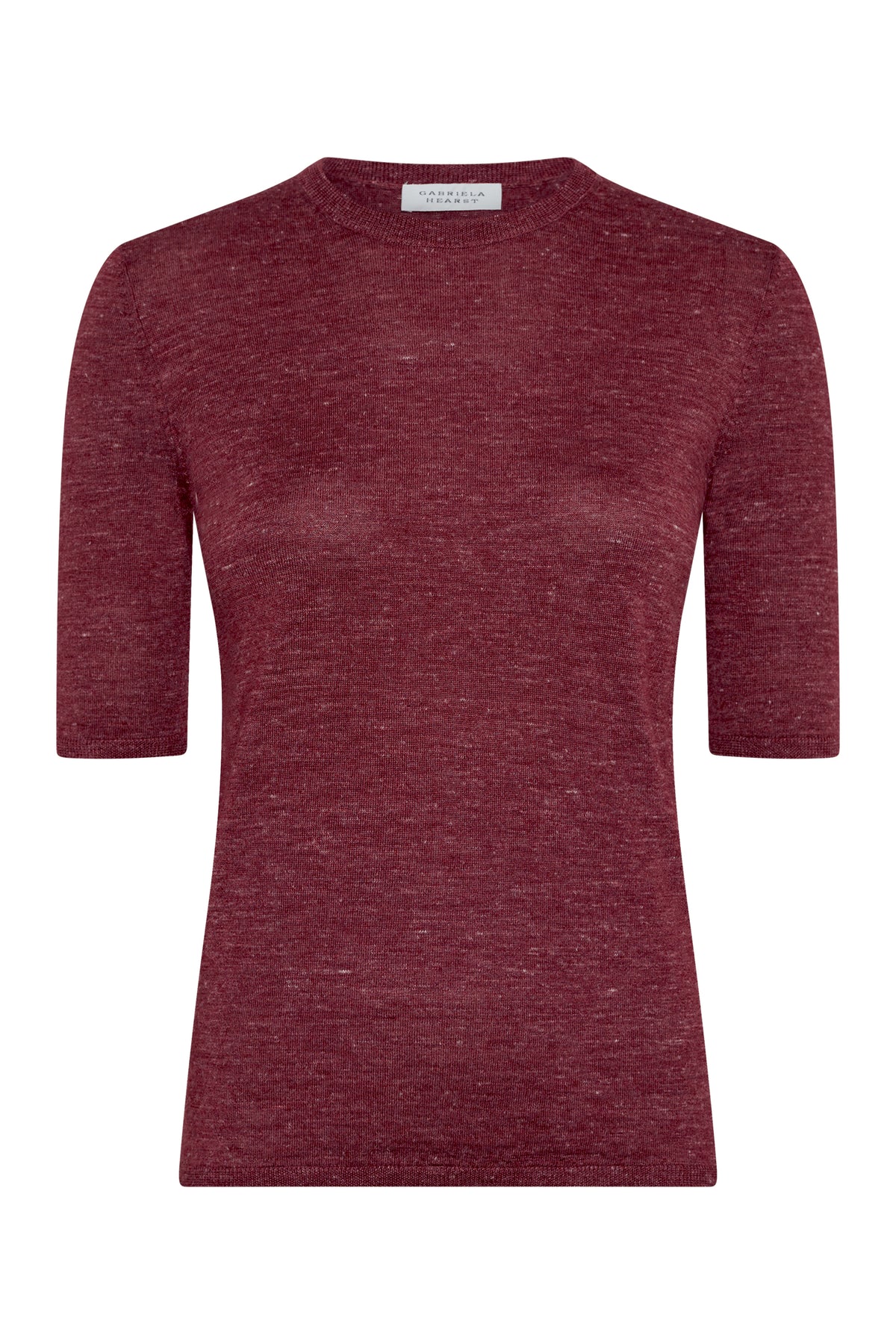 Chryse Knit T-Shirt  in Bordeaux Cashmere Silk with Hemp