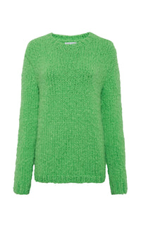 Lawrence Knit Sweater in Florescent Green Cashmere
