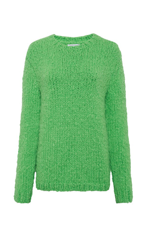 Lawrence Knit Sweater in Florescent Green Cashmere