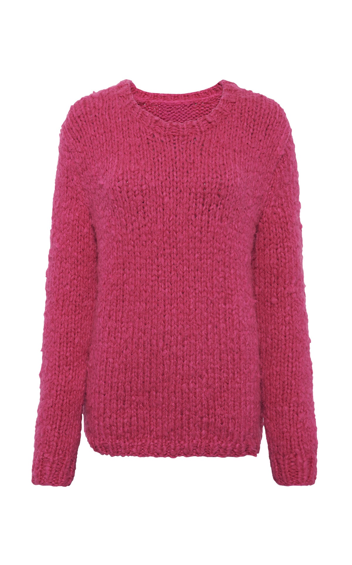 Lawrence Knit Sweater in Fuchsia Cashmere
