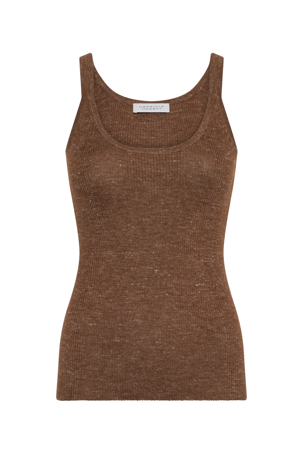 Cinxia Knit Tank Top in Chestnut Cahmere Silk with Hemp