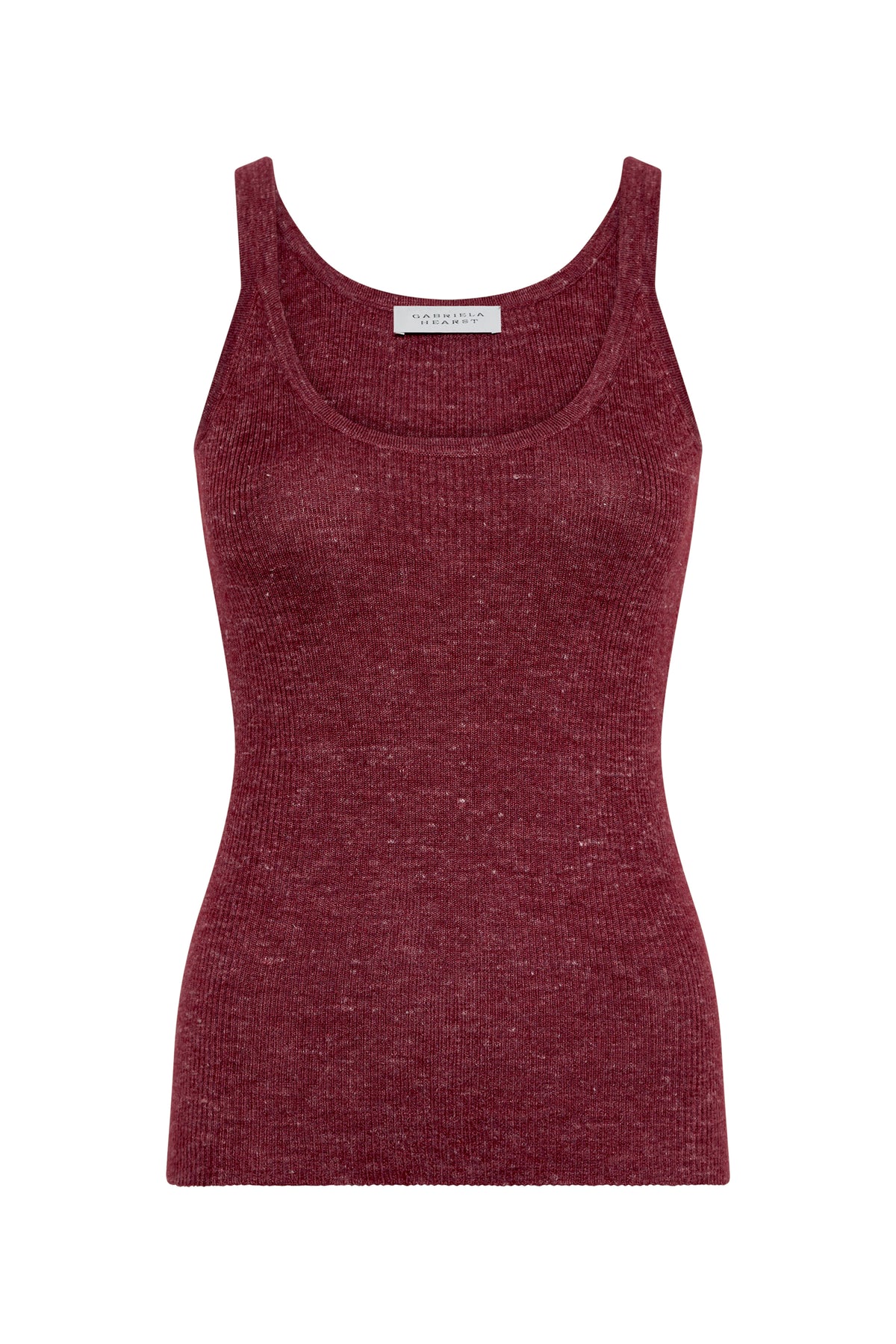 Cinxia Knit Tank Top in Bordeaux Cashmere Silk with Hemp