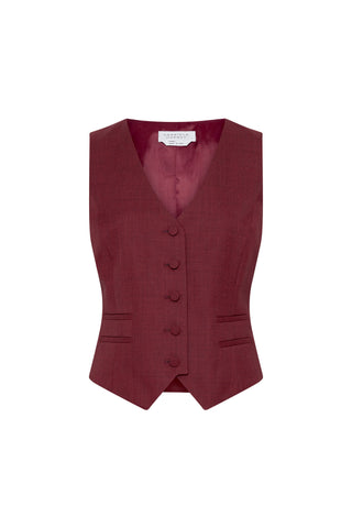 Coleridge Vest in Bordeaux Wool Silk