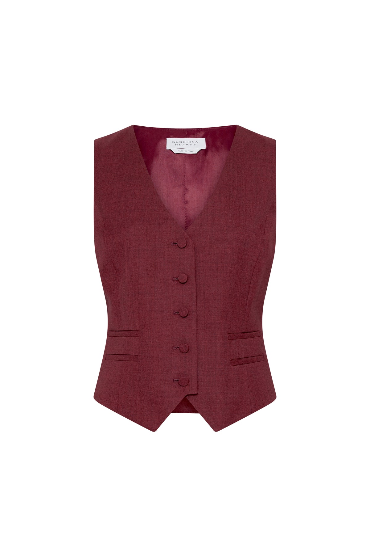 Coleridge Vest in Bordeaux Wool Silk