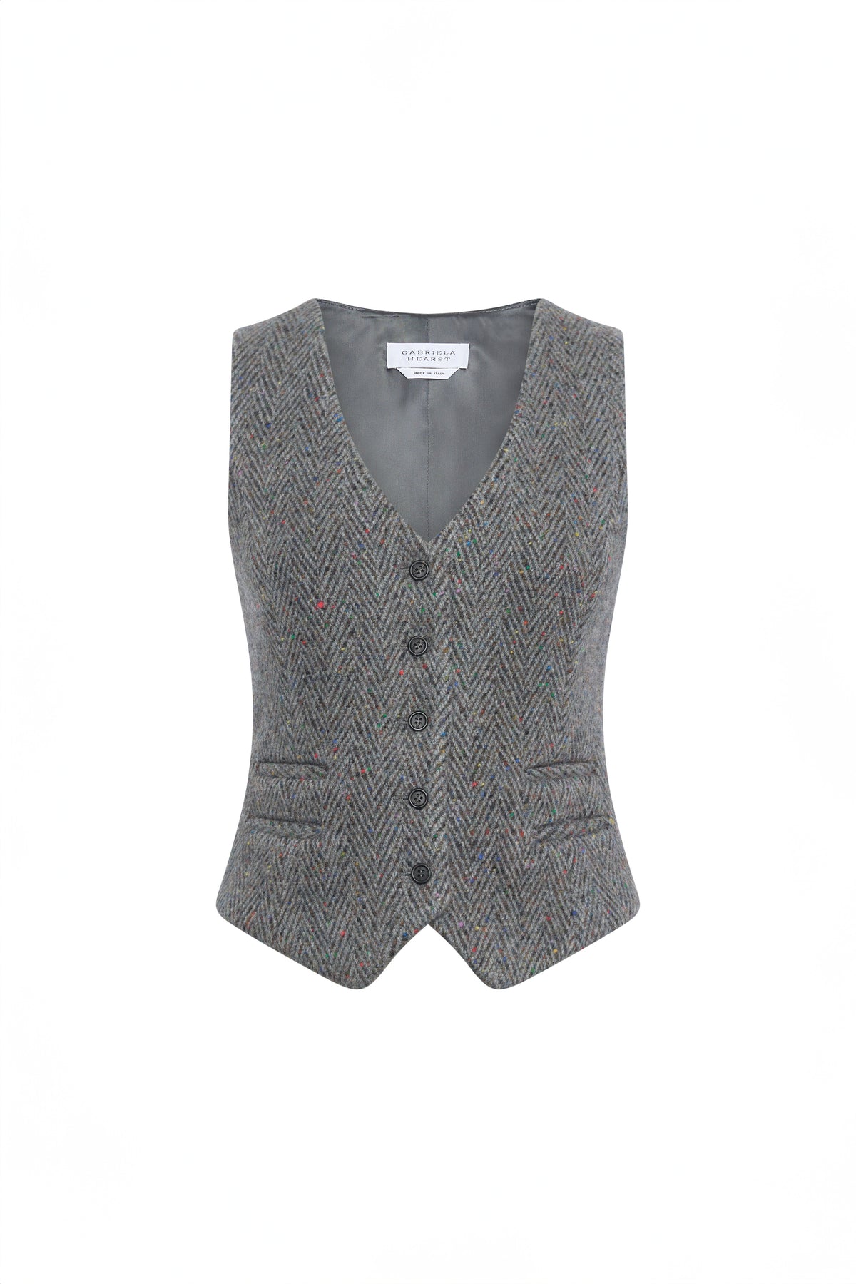 Coleridge Vest in Charcoal Multi Cashmere