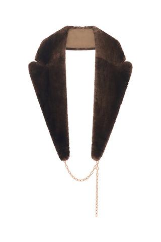 Demeter Collar in Chocolate Recycled Fur