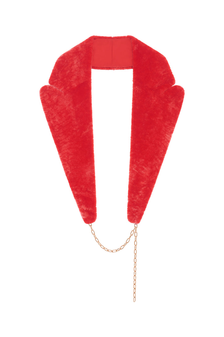 Elliot Coat Collar in Red Shearling