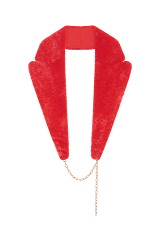 Elliot Coat Collar in Red Shearling